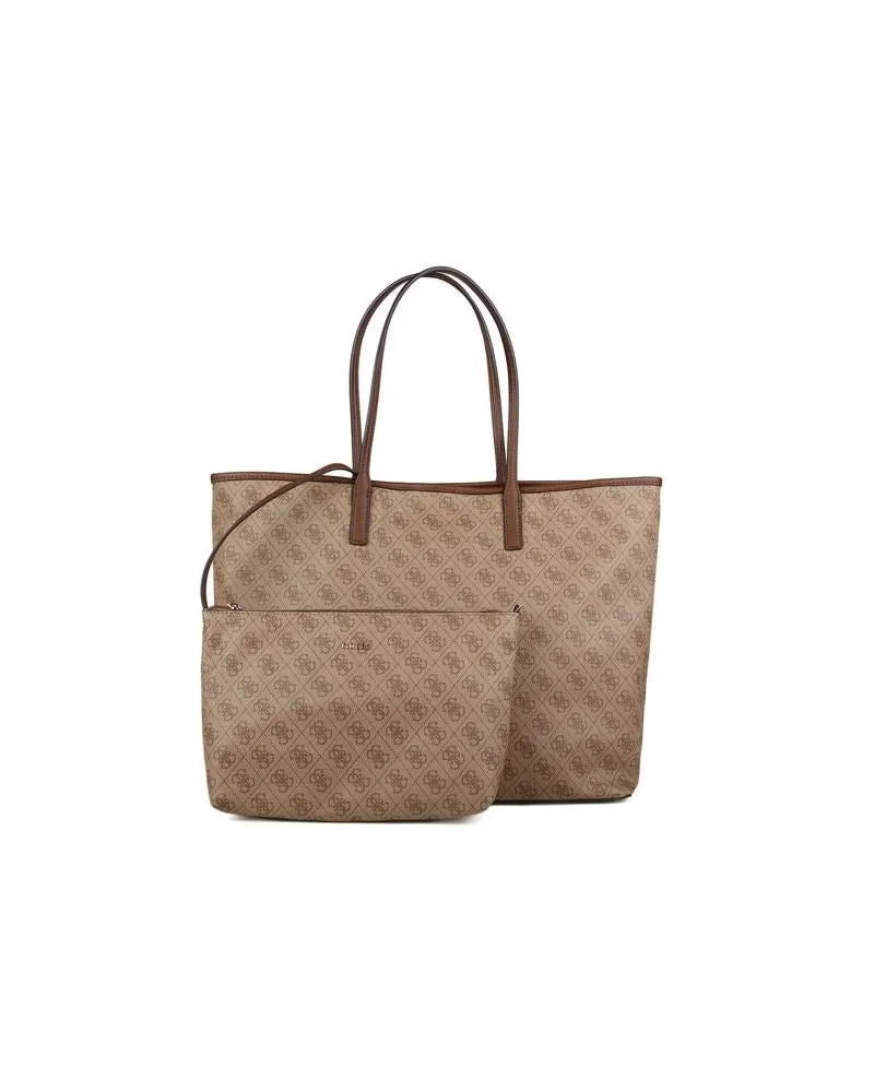 Guess Women's Tote Bag Latte Logo-Brown Polyurethane - Tote-Bags Logo/brown Brown