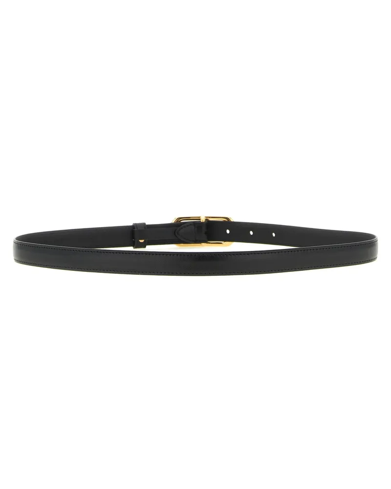 Fendi Women's Black Calfskin Thin Belt Black