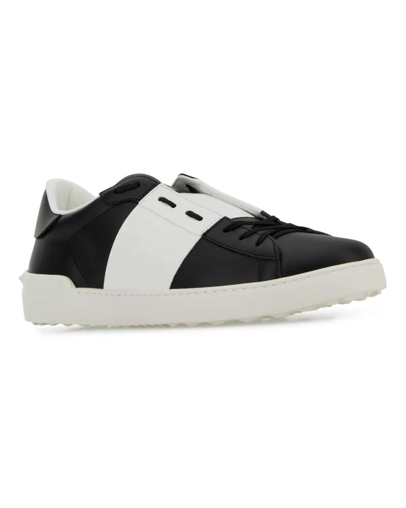 Valentino Garavani Men's Open Sneaker Black Calf Leather Black