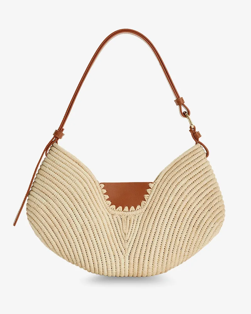 Loewe Women's Shoulder Bag Paulas Ibiza-Swing Beige Raffia Raffia-Leather Raffia/leather Beige