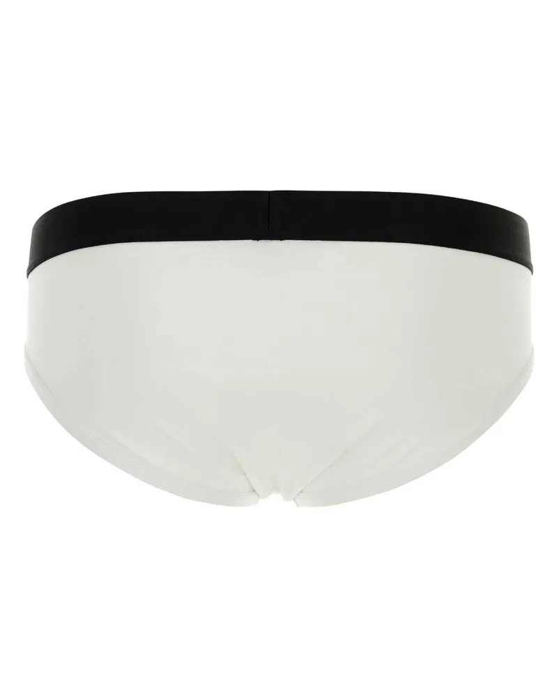 Dsquared2 Men's White Stretch Cotton Brief Exterior: Elastane Costumi Da Bagno White