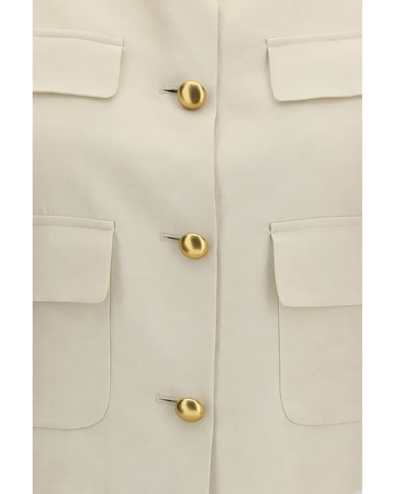 P.A.R.O.S.H. Women's Wool Gilet Sand Blazers Jacket Beige