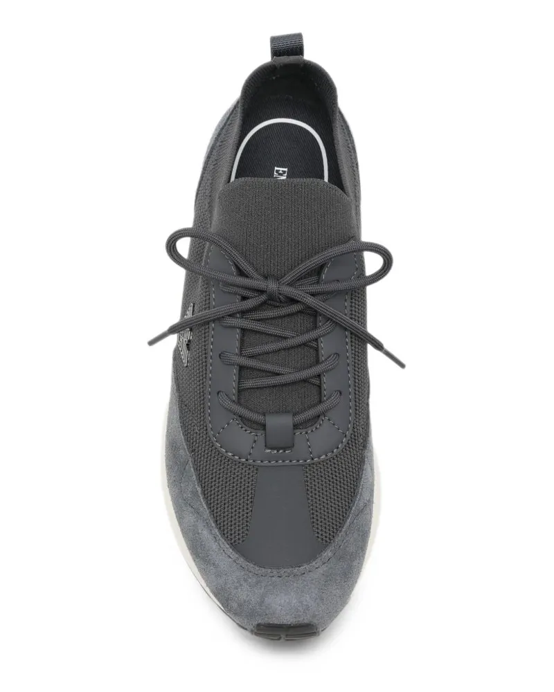 Emporio Armani Logo Mesh and Suede Sneakers — Grey Grey