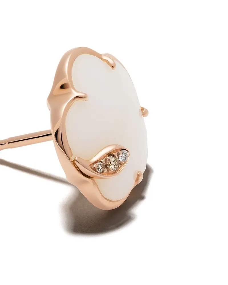 Pasquale Bruni Women's 18kt Rose Gold Petit Joli Agate And Diamond Studs Continuty White