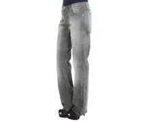 Women's Gray Cotton Blend Loose Fit Boyfriend Jeans Clothing