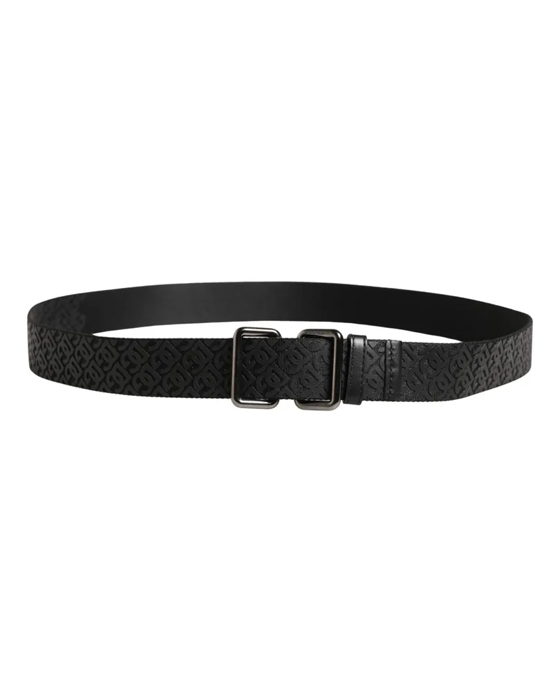 Dolce & Gabbana Logo-Embroidered Polyester Belt — Black Black
