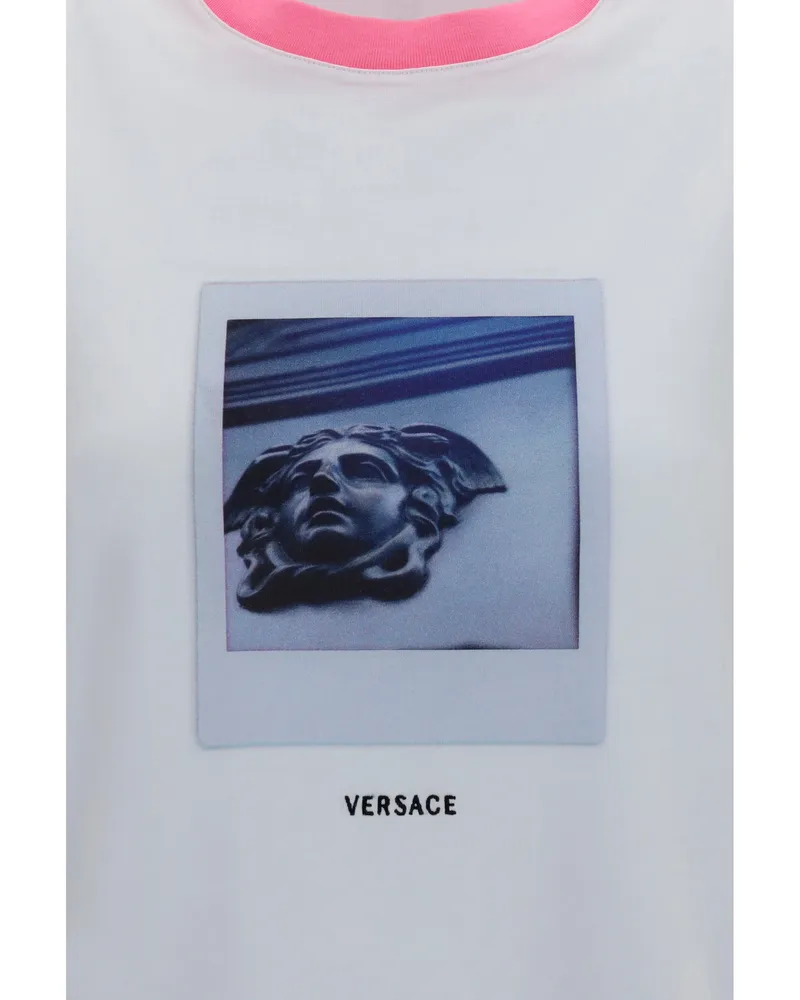 Versace Women's T-Shirt Cotton Jersey White-Guava T-Shirts & Jerseys White/guava White