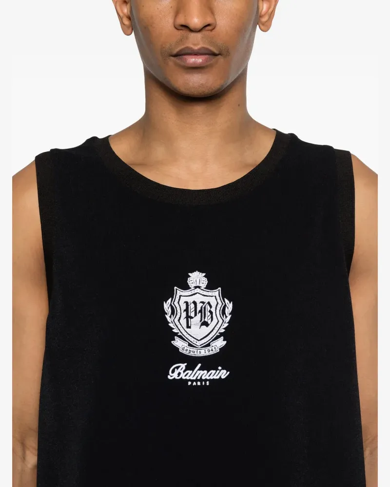 Balmain Men Logo-Embroidered Tank Top Ss26 M 