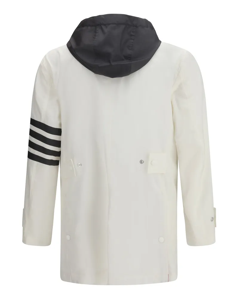 Thom Browne Men's Unconstructed Hooded Bal Collar White Polyamide; Polyester Sweatshirts Sweater White
