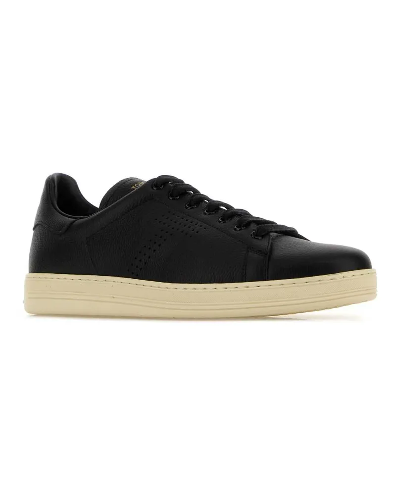 Tom Ford Men's Black Leather Warwick Sneakers Black