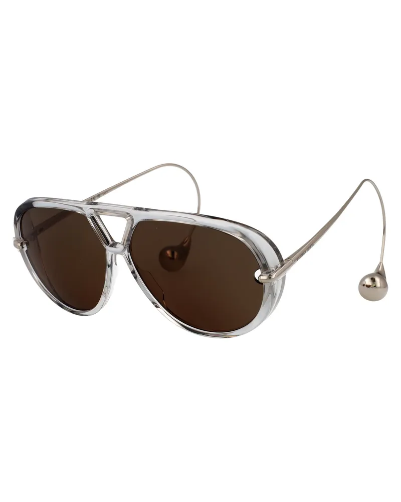 Bottega Veneta Women's Sunglasses Bv1273s Grey-Silver-Brown Metal Grey/silver/brown Gray