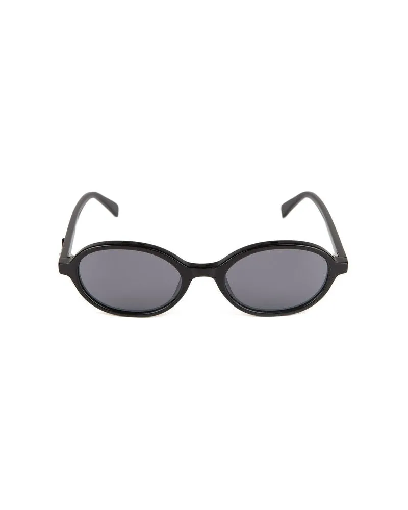Zadig & Voltaire SZV512V Oval Acetate Sunglasses — Black Black