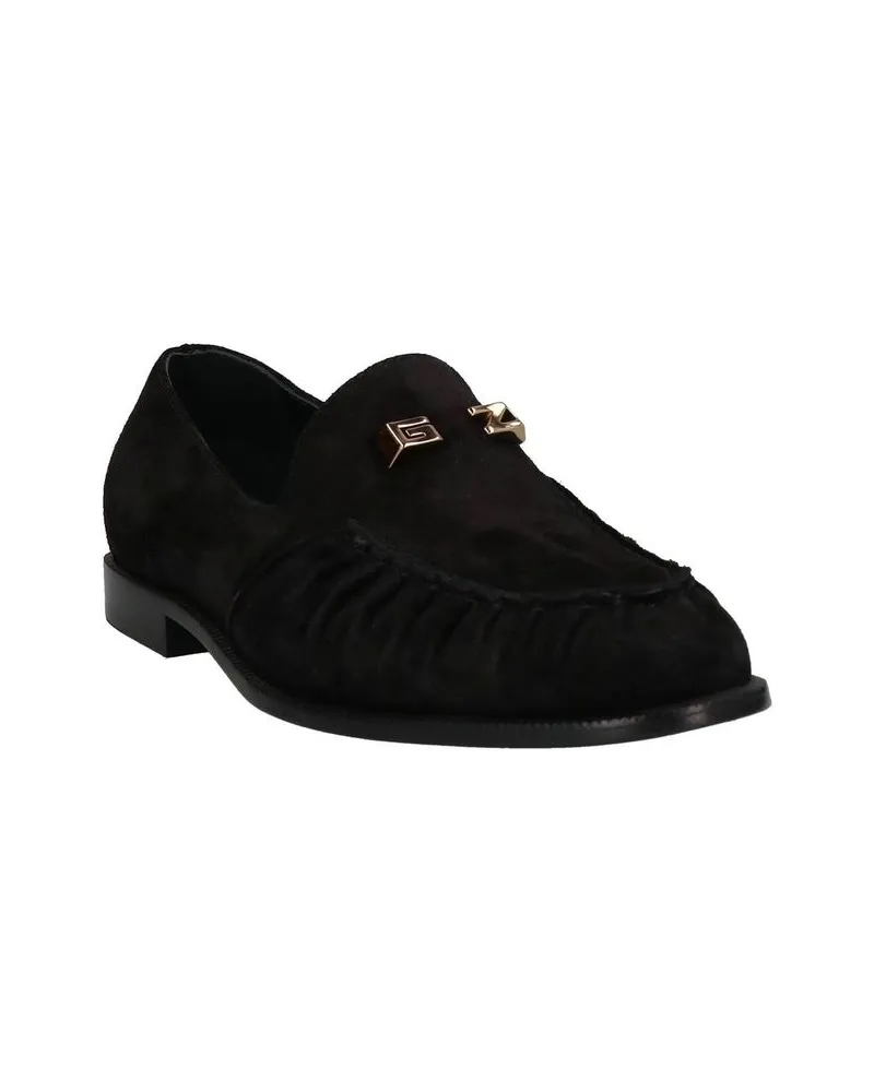 Giuseppe Zanotti Men's Black Calfskin Slip-On Loafers Black