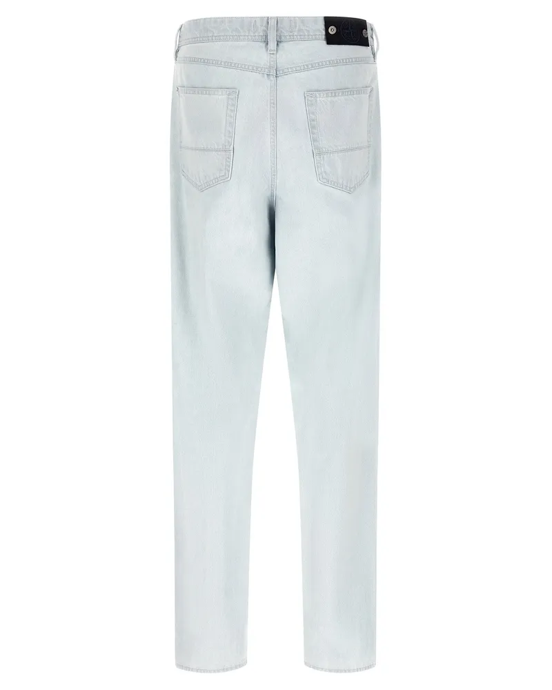 Stone Island Bleached Indigo Denim Jeans — Blue Blue