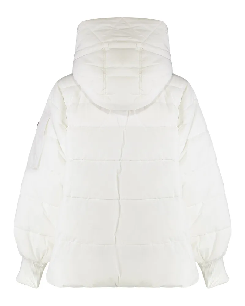 Pinko Women's Hooded Short Down Jacket Crusca White Polyester Puffer White