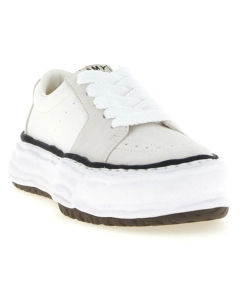 MIHARAYASUHIRO Men's White Cowhide Platform Sneakers White