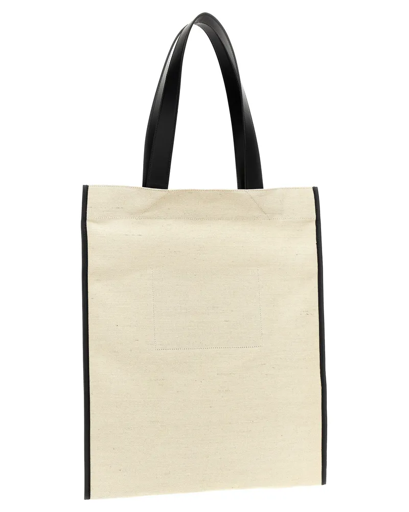 Jil Sander Logo Canvas Tote Bag — Cream Cream