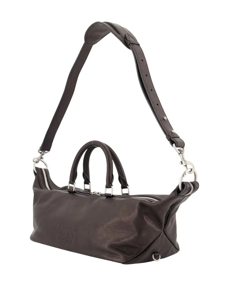 Marge Sherwood Women's Dumpling Top Handle Bag Black Lambskin Black