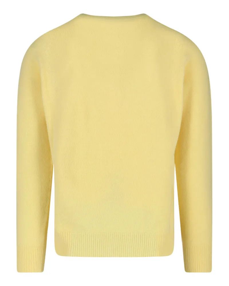 Jil Sander Men's Sweaters Yellow Virgin Wool Yellow