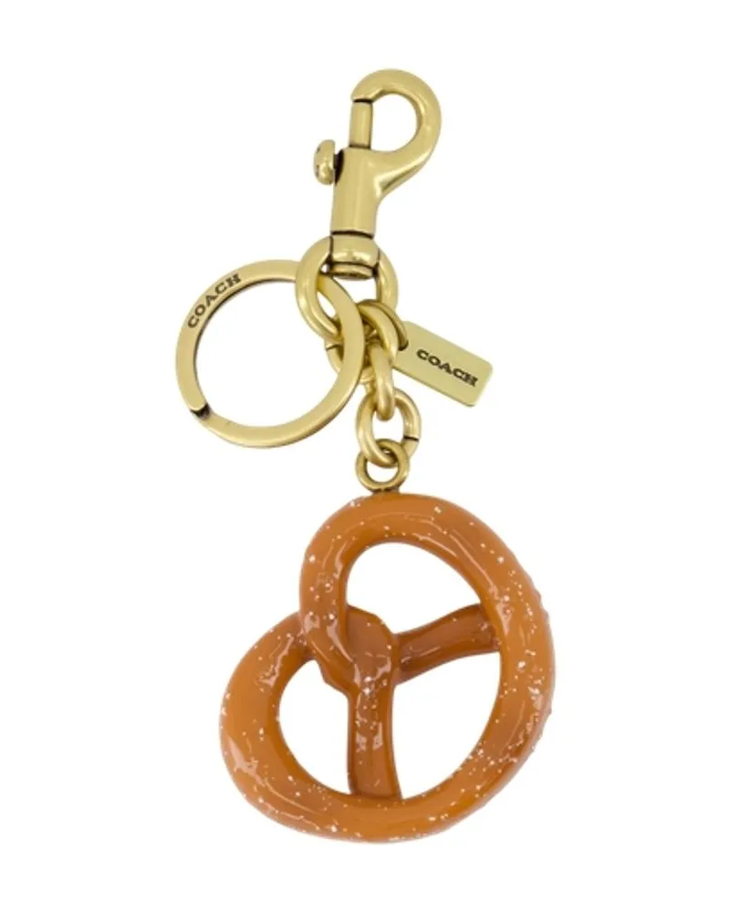 Coach Women's Small Pretzel Keyring Acetate Multi Metal Accessories Keychains Multicolor