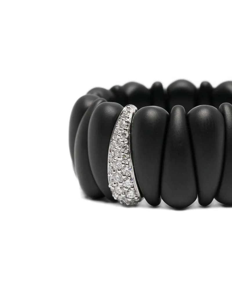 Roberto Demeglio Women's 18kt White Gold Diamonds Ring Ss26 W Black
