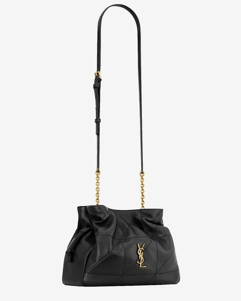 Saint Laurent Women's Shoulder Pochette Jamie Black Leather Bags Black