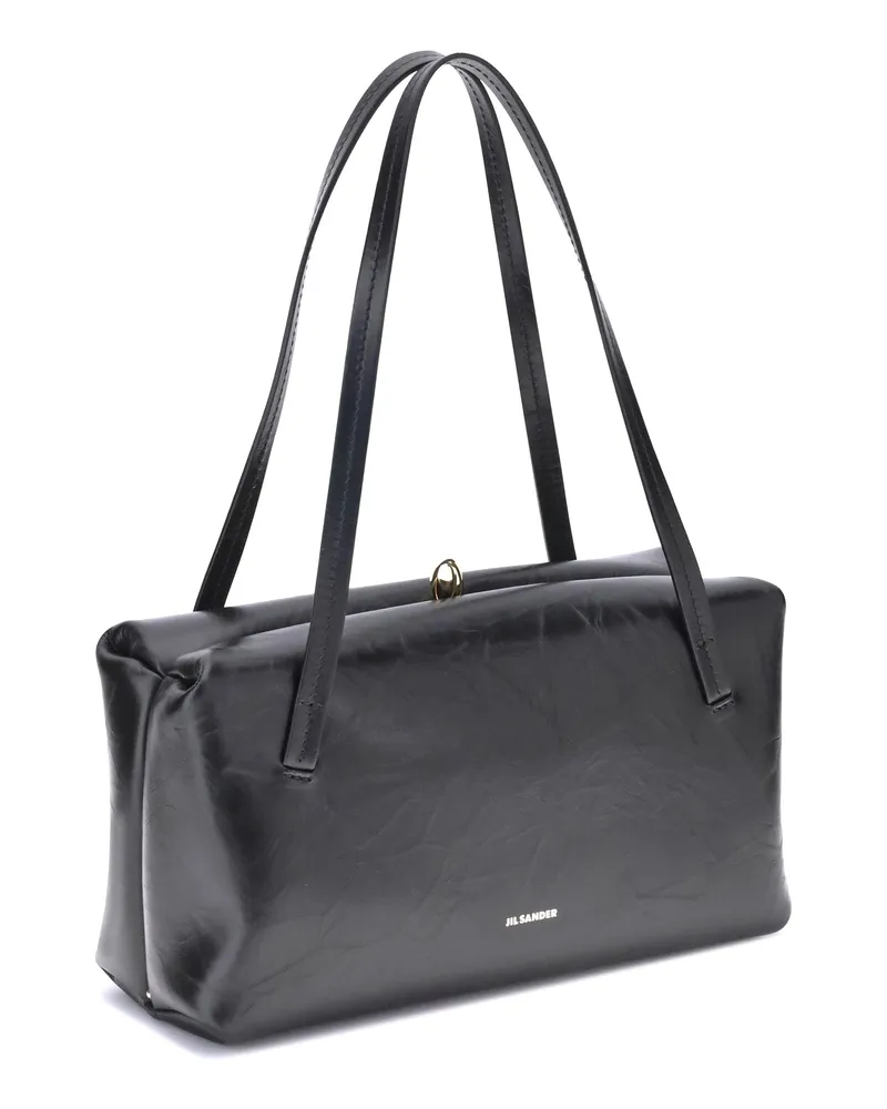 Jil Sander Women's Small Goji Pillow Shoulder Bag Black Calf Leather Bos Taurus Black