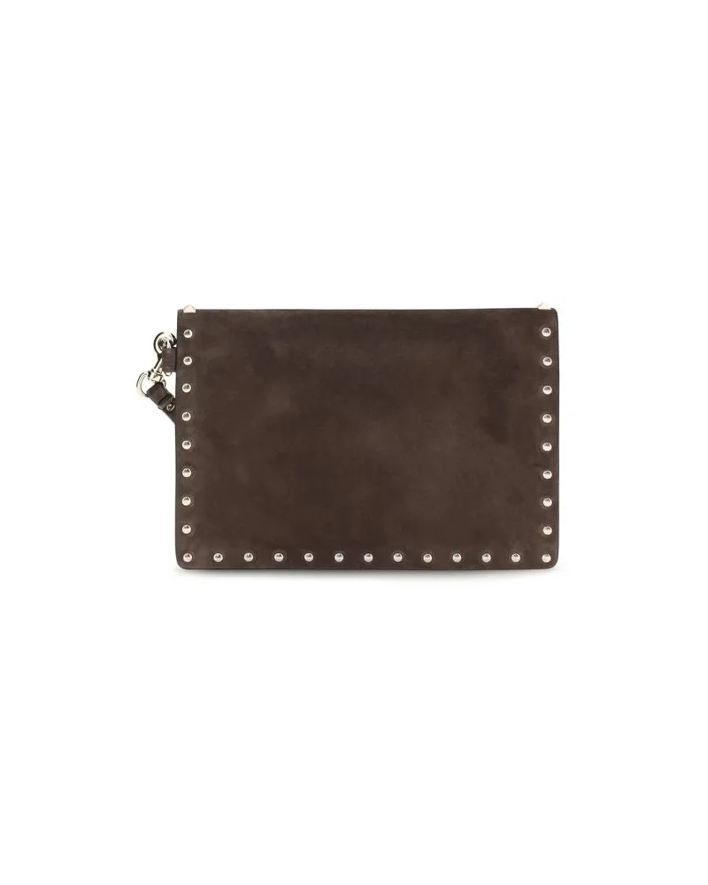 Valentino Garavani Women's Brown Suede Leather Wallet Brown