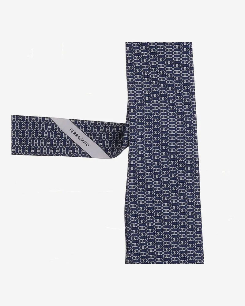 Ferragamo Men's Silk Tie Navy Ties & Bow Navy