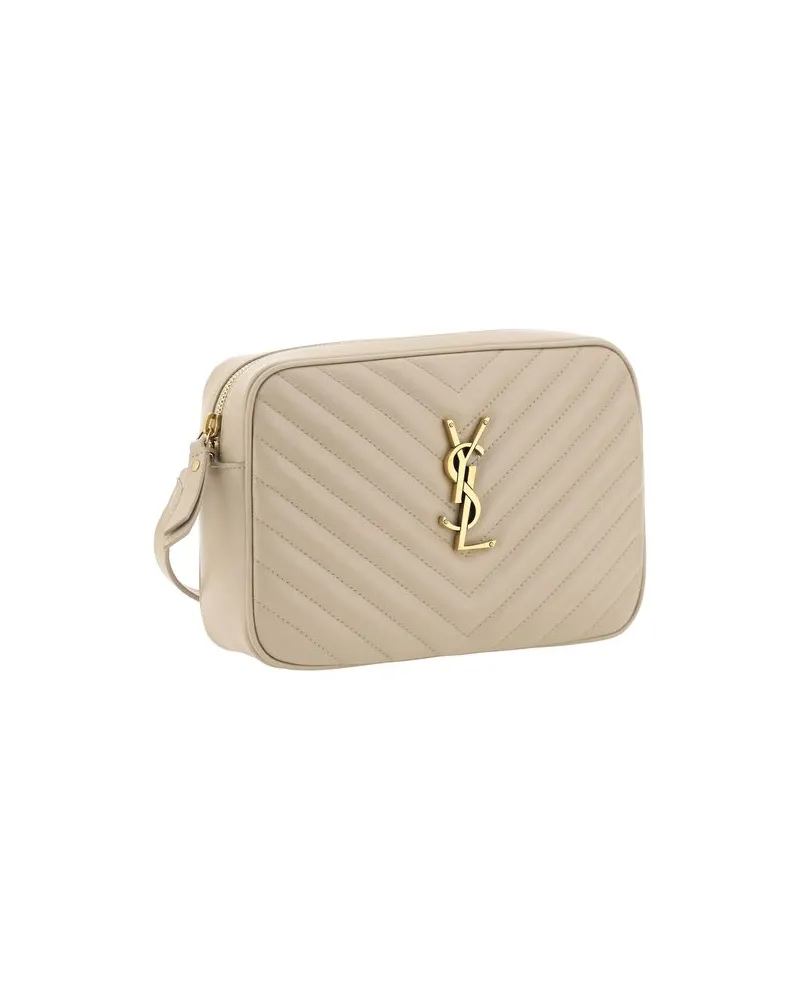 Saint Laurent Women's Beige Calf Leather Bos Taurus Shoulder Bag Beige