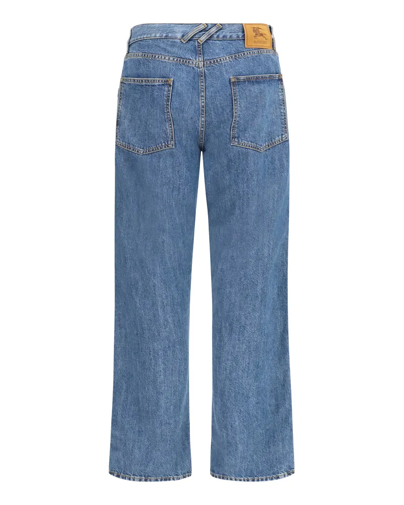 Burberry Men's Straight Leg Jeans Mid Blue Cotton Mid