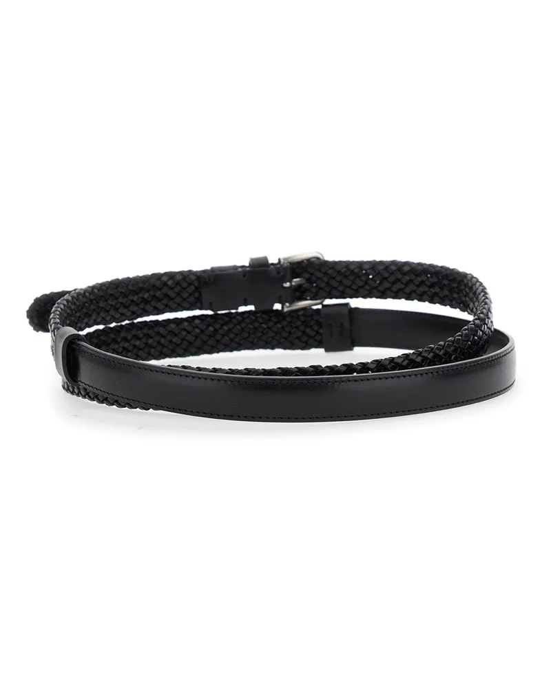 Dolce & Gabbana Men's Black Leather Belt With Buckle Closure Calf Black