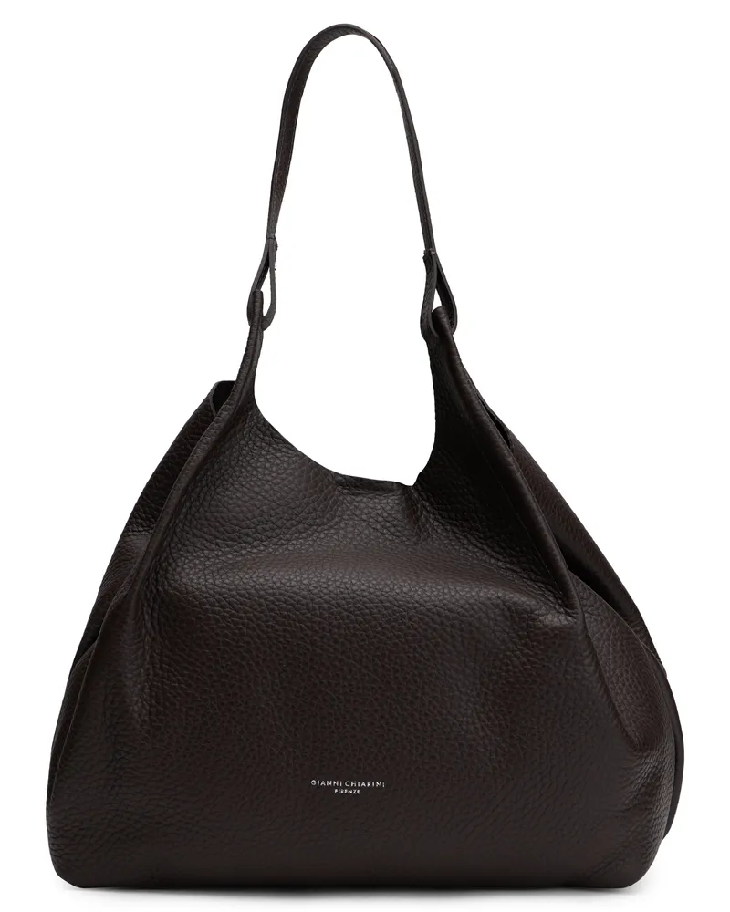 Gianni Chiarini Women's Tote Bag Dua Espresso Calfskin Black