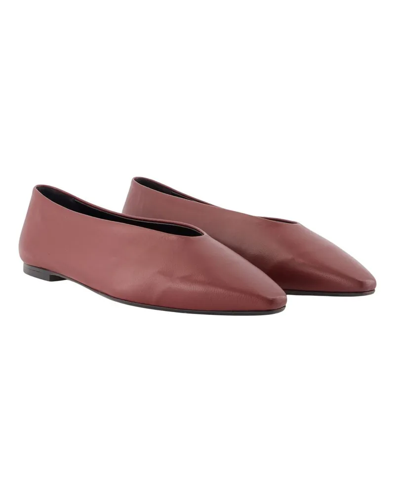 aeyde Women's Betty Ballet Flats -  Leather Burgundy Calfskin Shoes Flat-Shoes Red