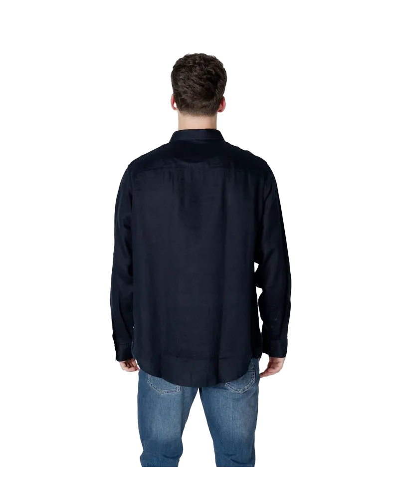 Armani Exchange Linen Dress Shirt — Blue Blue
