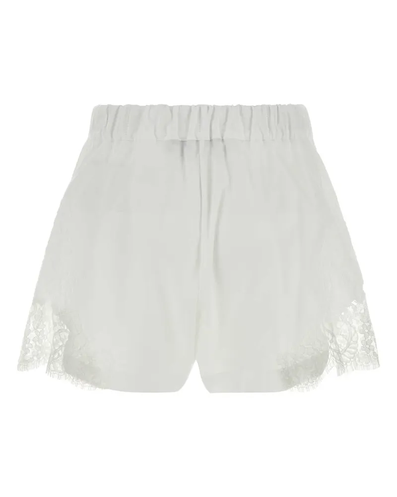Versace Women's White Poplin Shorts Opticalwhite Exterior: Cotton White