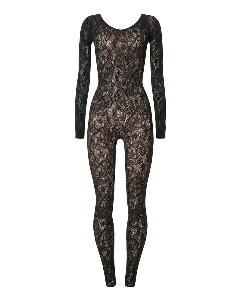 Wolford Women Jumpsuit Infinite Rose Black Lace Polyamide Jumpsuits Dress Black