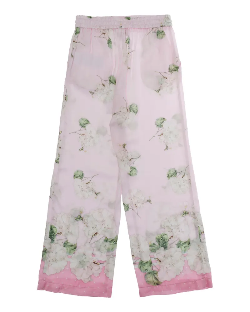Monnalisa Girls Pink Viscose Pants Trousers Pink