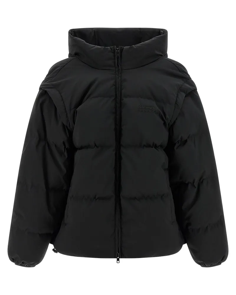 Maison Margiela Quilted Polyester Down Jacket — Black Black