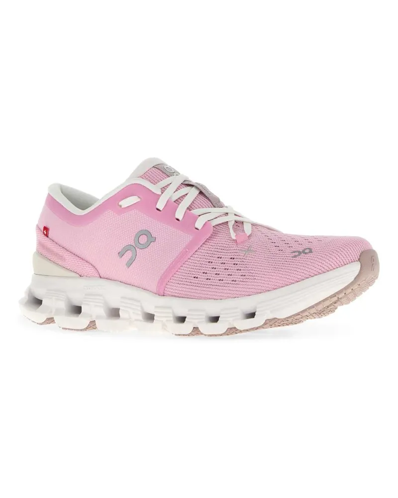 ON Women's Pink Fabric Cloud X 4 Sneakers Petalsand Pink