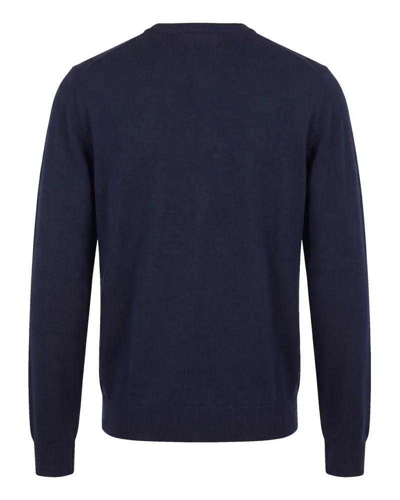 Emporio Armani Virgin Wool Crewneck Sweater — Navy Navy