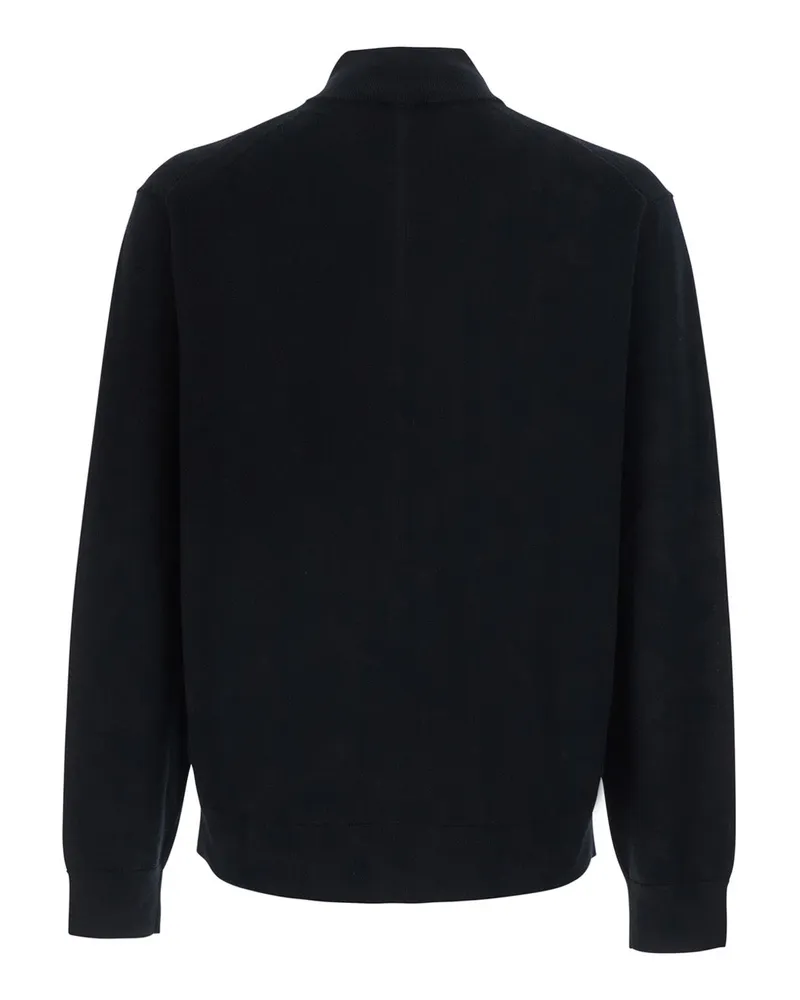 Calvin Klein Men's Merino Half-Zip Sweater Black Wool Tops Top Black