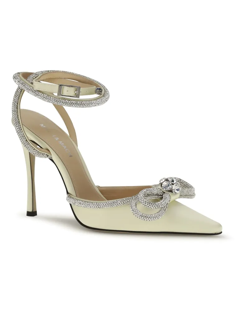Mach & Mach Women's Pumps Satin Pastel Yellow Upper: Silk High Heel Shoes Yellow
