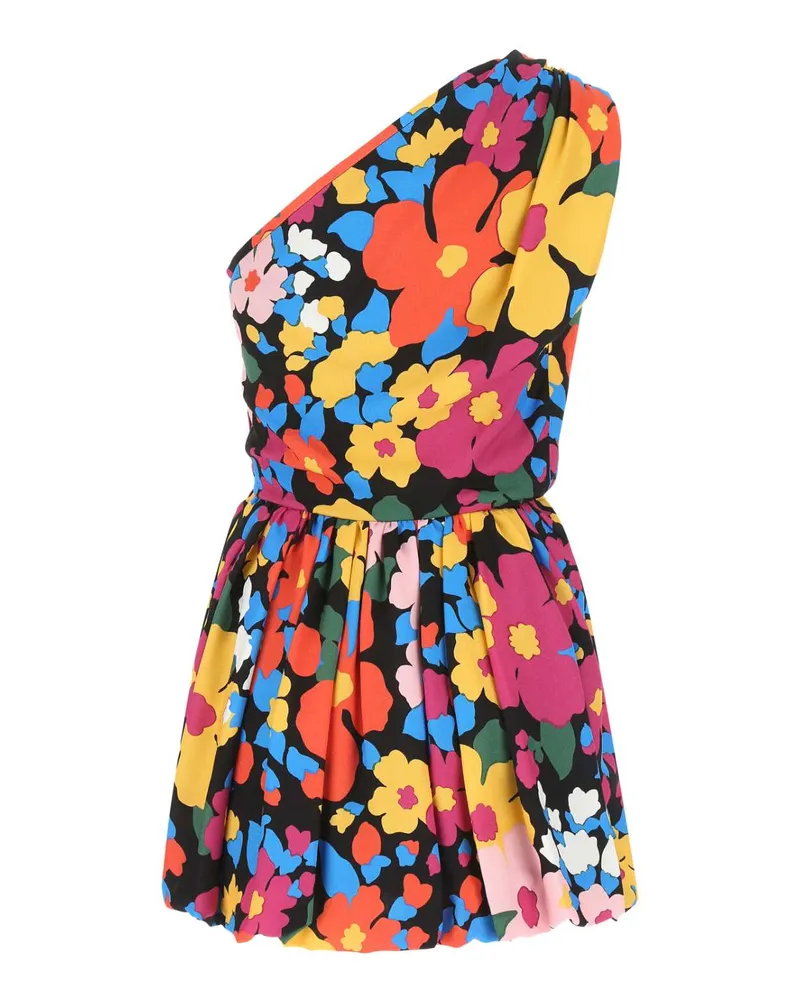 Saint Laurent Women's Printed Viscose Mini Dress 8490 Abiti Black