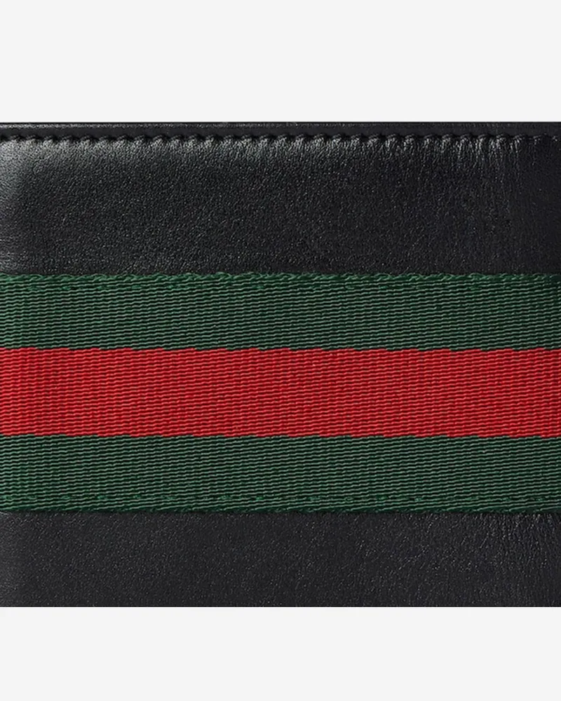 Gucci Men's Bi-Fold Wallet Black Leather & Cardholders Black