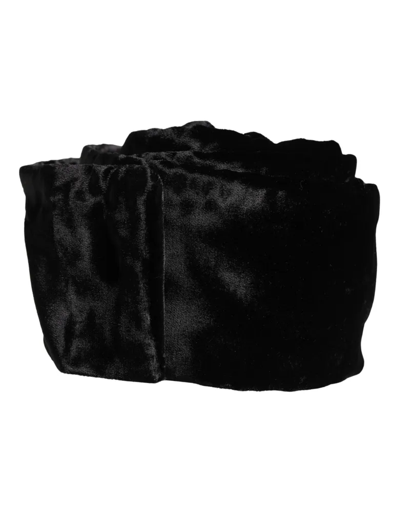 Dolce & Gabbana Women Viscose Satin Belt Black Cotton Silk Black