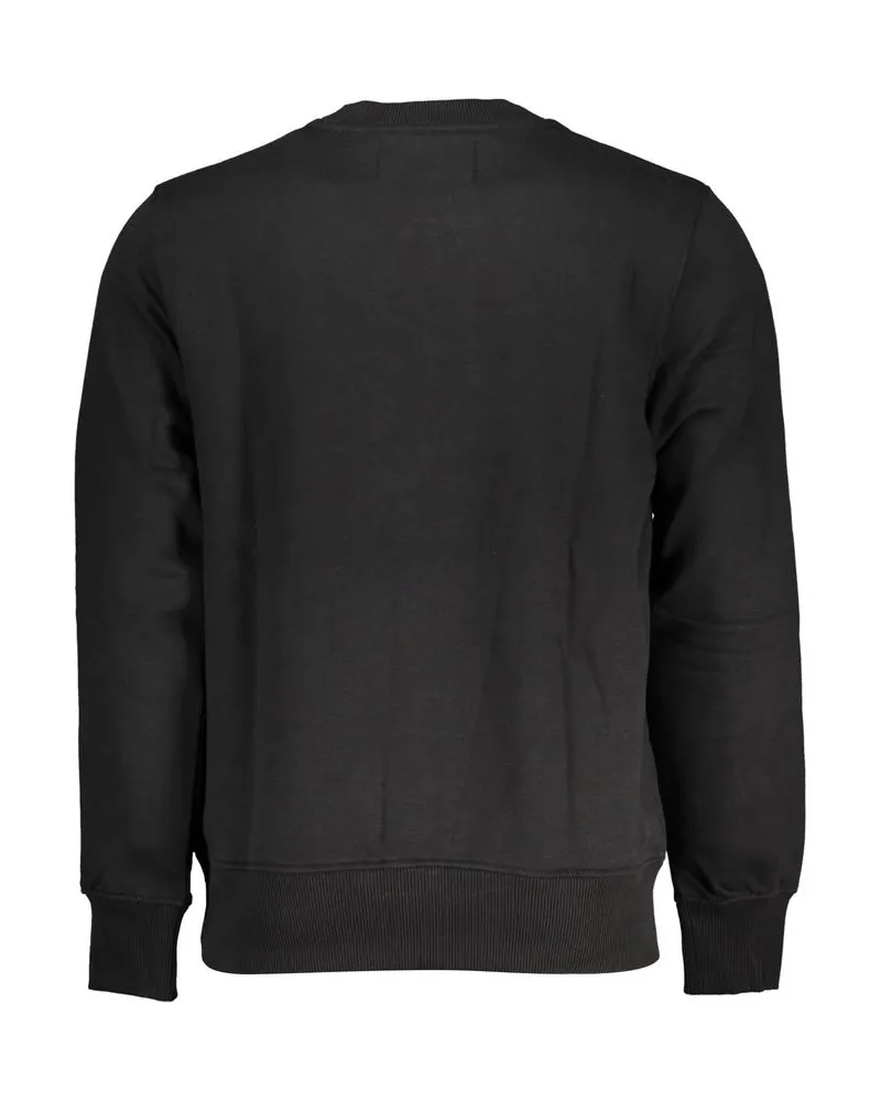 Calvin Klein Logo-Print Cotton Sweatshirt — Black Black