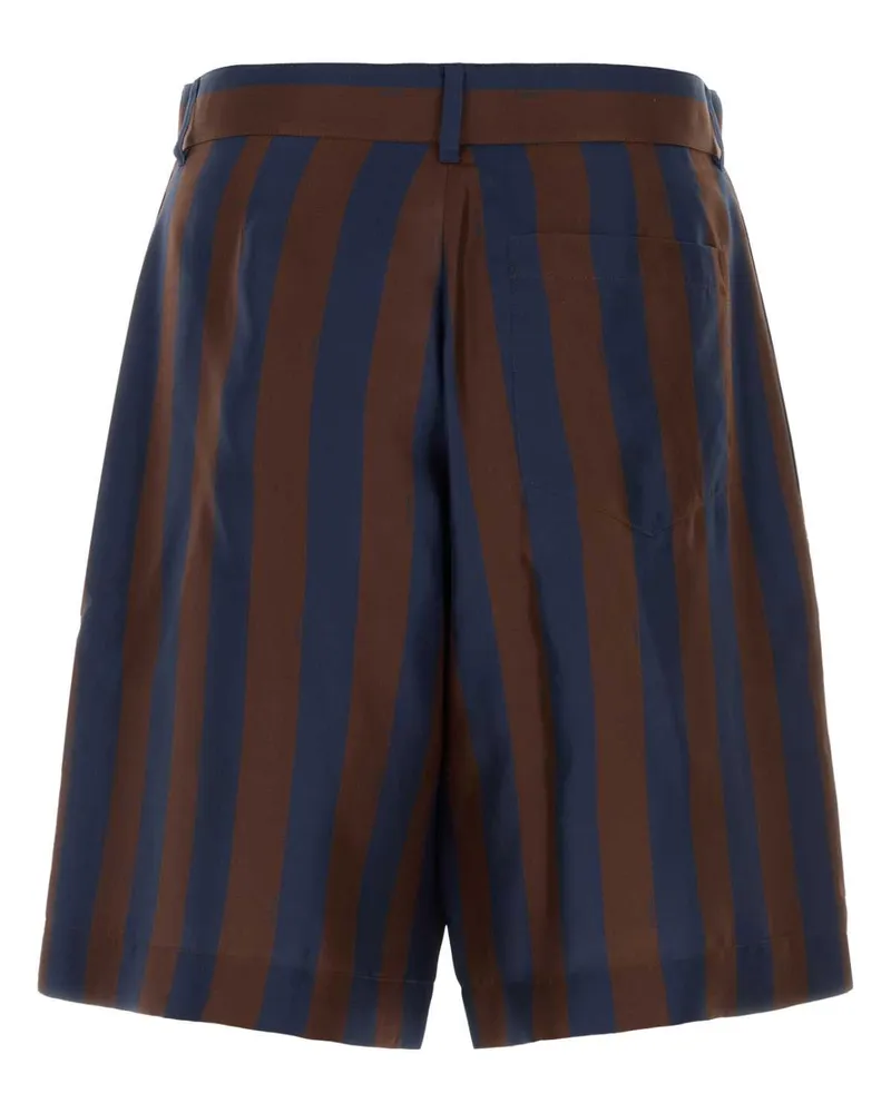 Fendi Men's Printed Silk Bermuda Shorts Navy-Wine Exterior Navy/wine Navy