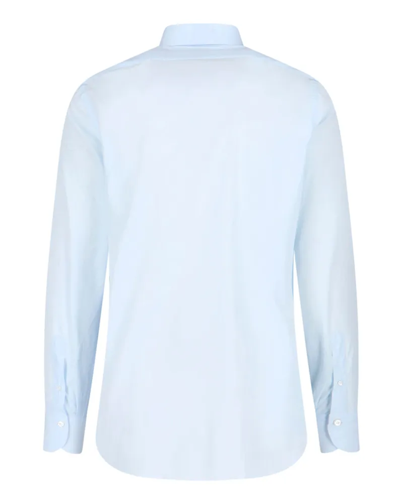 Finamore 1925 Men's Shirts Blue Cotton Blue