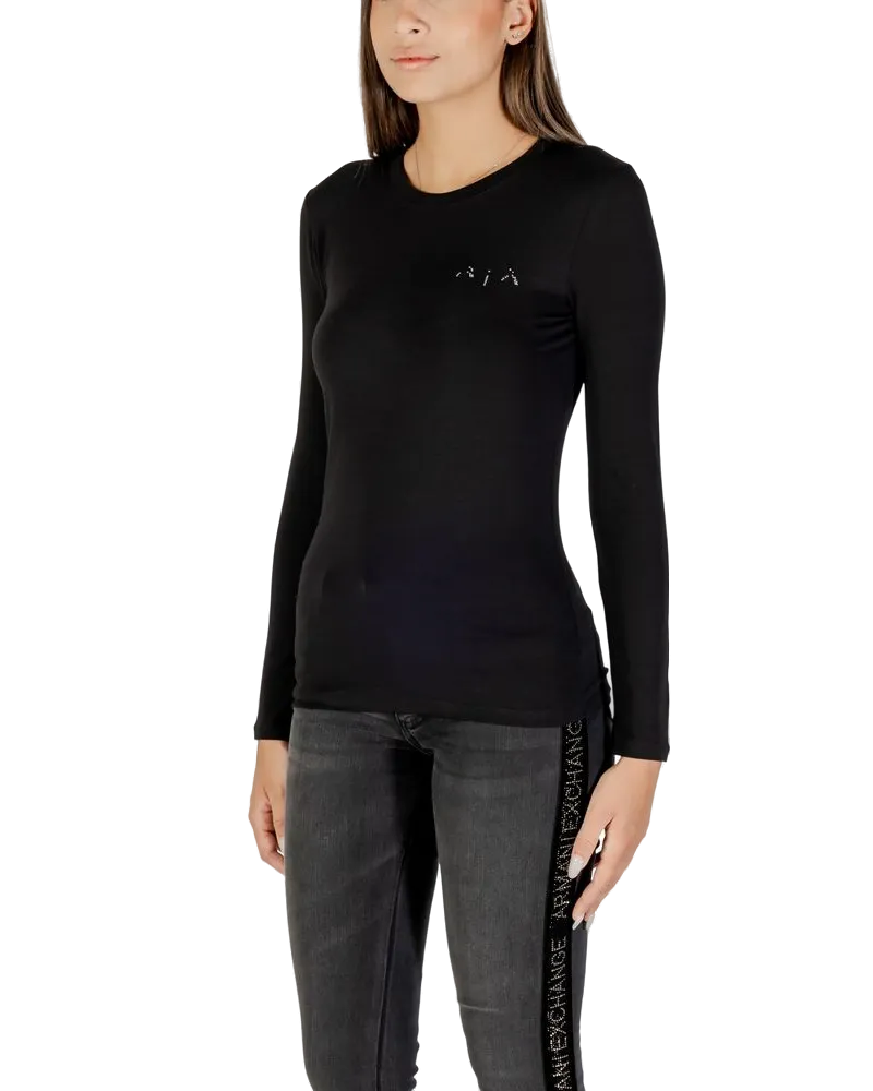 Armani Exchange Cotton Long-Sleeve T-Shirt — Black Black